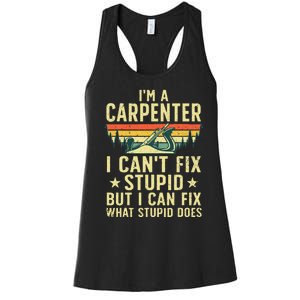 Cool Carpenter Art For Wo Carpentry Tool Woodworker Women's Racerback Tank