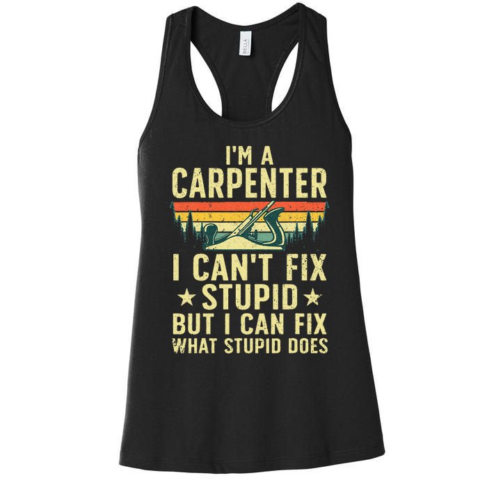 Cool Carpenter Art For Wo Carpentry Tool Woodworker Women's Racerback Tank