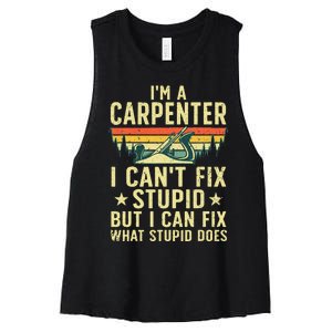 Cool Carpenter Art For Wo Carpentry Tool Woodworker Women's Racerback Cropped Tank