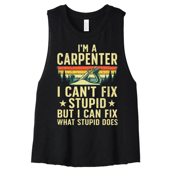 Cool Carpenter Art For Wo Carpentry Tool Woodworker Women's Racerback Cropped Tank