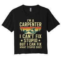 Cool Carpenter Art For Wo Carpentry Tool Woodworker Women's Crop Top Tee