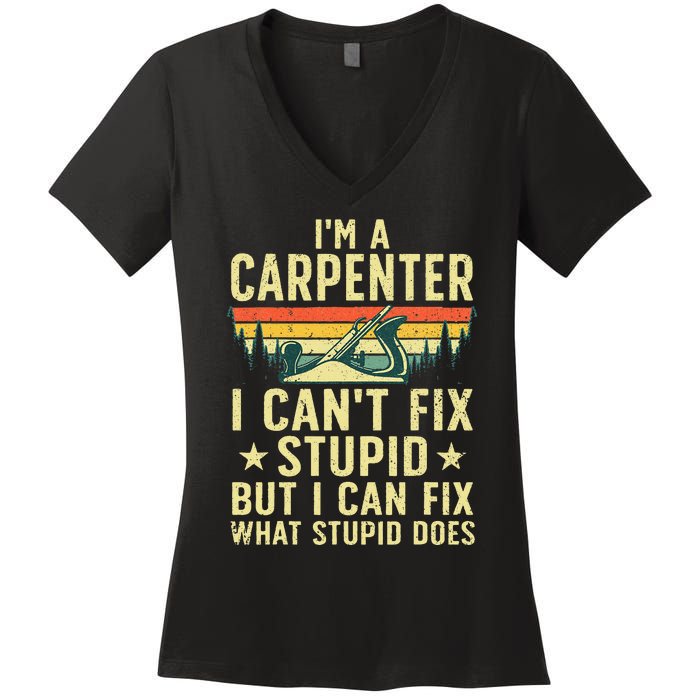 Cool Carpenter Art For Wo Carpentry Tool Woodworker Women's V-Neck T-Shirt