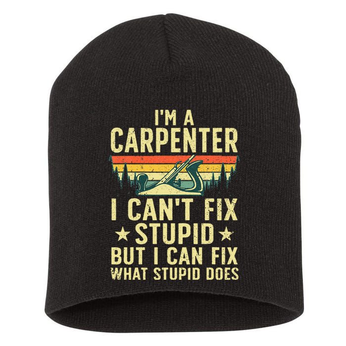 Cool Carpenter Art For Wo Carpentry Tool Woodworker Short Acrylic Beanie