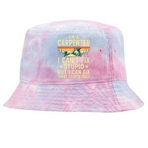 Cool Carpenter Art For Wo Carpentry Tool Woodworker Tie-Dyed Bucket Hat