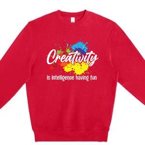 Cute Creativity Art For Women Creative Drawing Teacher Premium Crewneck Sweatshirt