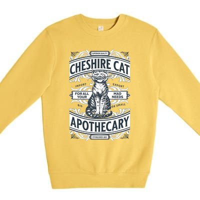 Cheshire Cat Alice In Wonderland Vintage Book Premium Crewneck Sweatshirt