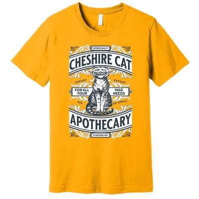 Cheshire Cat Alice In Wonderland Vintage Book Premium T-Shirt