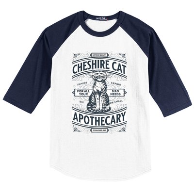 Cheshire Cat Alice In Wonderland Vintage Book Baseball Sleeve Shirt