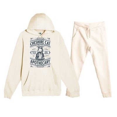 Cheshire Cat Alice In Wonderland Vintage Book Premium Hooded Sweatsuit Set