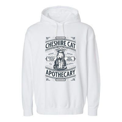 Cheshire Cat Alice In Wonderland Vintage Book Garment-Dyed Fleece Hoodie