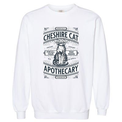 Cheshire Cat Alice In Wonderland Vintage Book Garment-Dyed Sweatshirt