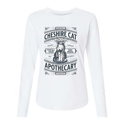 Cheshire Cat Alice In Wonderland Vintage Book Womens Cotton Relaxed Long Sleeve T-Shirt