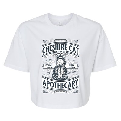 Cheshire Cat Alice In Wonderland Vintage Book Bella+Canvas Jersey Crop Tee