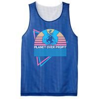 Climate Change Awareness Retro Planet Over Profit Gift Mesh Reversible Basketball Jersey Tank