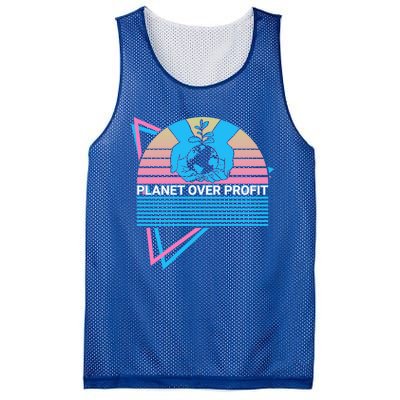 Climate Change Awareness Retro Planet Over Profit Gift Mesh Reversible Basketball Jersey Tank