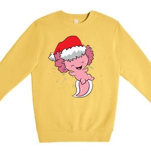 Cute Christmas Axolotl Santa Premium Crewneck Sweatshirt