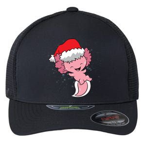 Cute Christmas Axolotl Santa Flexfit Unipanel Trucker Cap