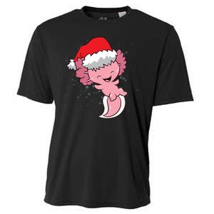 Cute Christmas Axolotl Santa Cooling Performance Crew T-Shirt