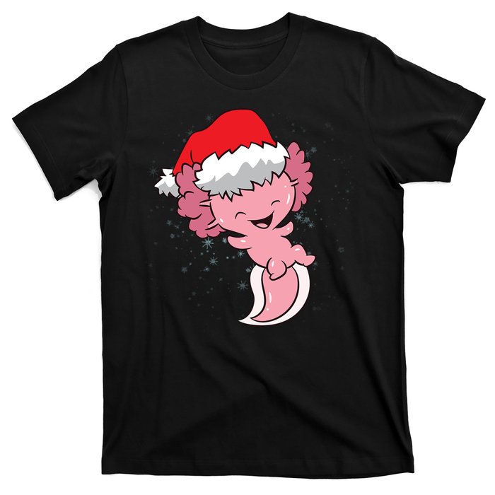 Cute Christmas Axolotl Santa T-Shirt