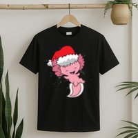 Cute Christmas Axolotl Santa T-Shirt