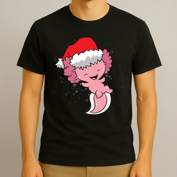 Cute Christmas Axolotl Santa T-Shirt