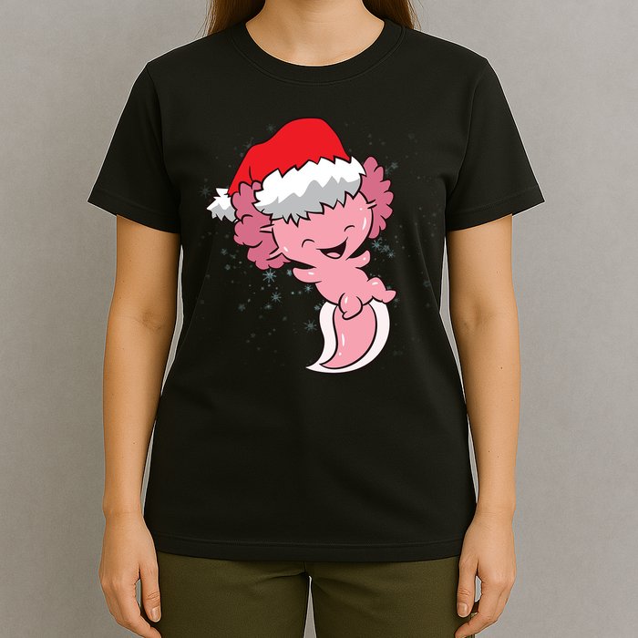 Cute Christmas Axolotl Santa T-Shirt