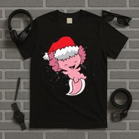 Cute Christmas Axolotl Santa T-Shirt