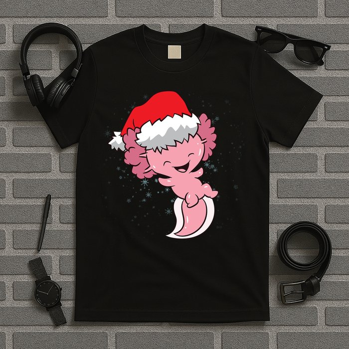 Cute Christmas Axolotl Santa T-Shirt