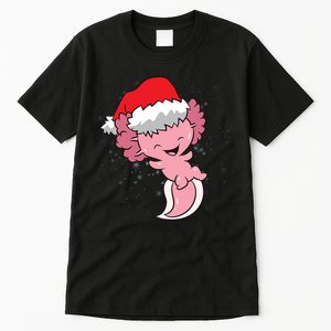 Cute Christmas Axolotl Santa Tall T-Shirt