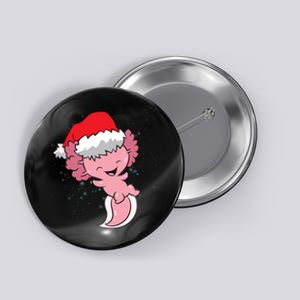 Cute Christmas Axolotl Santa Button