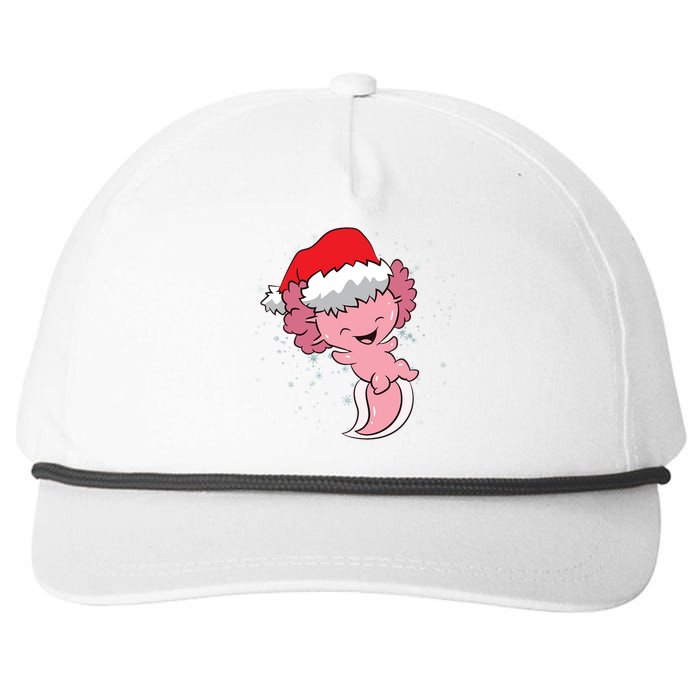 Cute Christmas Axolotl Santa Snapback Five-Panel Rope Hat