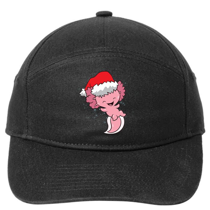 Cute Christmas Axolotl Santa 7-Panel Snapback Hat