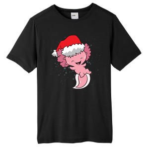 Cute Christmas Axolotl Santa Tall Fusion ChromaSoft Performance T-Shirt