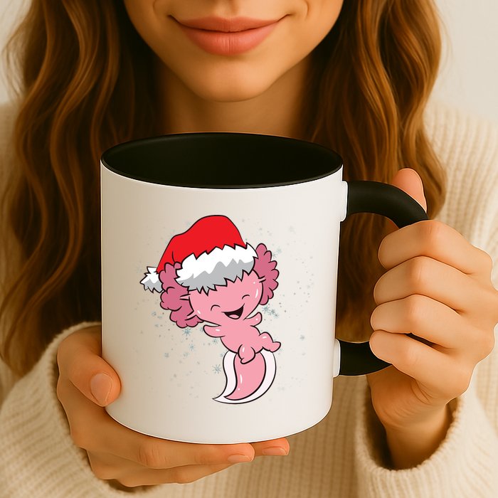 Cute Christmas Axolotl Santa Mug