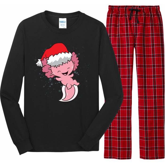 Cute Christmas Axolotl Santa Long Sleeve Pajama Set