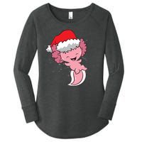 Cute Christmas Axolotl Santa Women's Perfect Tri Tunic Long Sleeve Shirt