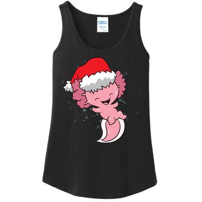 Cute Christmas Axolotl Santa Ladies Essential Tank