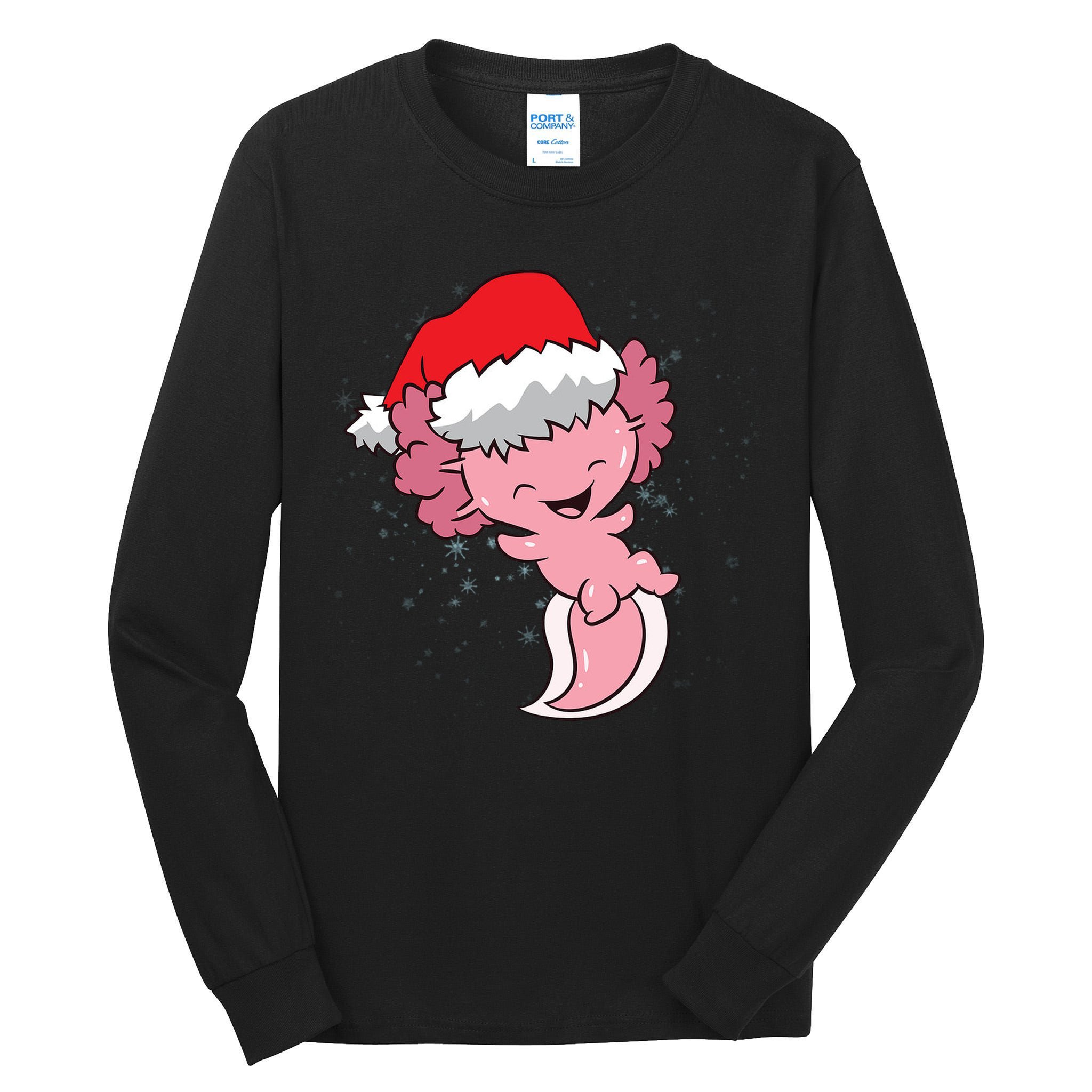 Cute Christmas Axolotl Santa Tall Long Sleeve T-Shirt