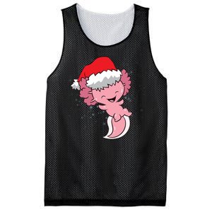 Cute Christmas Axolotl Santa Mesh Reversible Basketball Jersey Tank