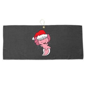 Cute Christmas Axolotl Santa Large Microfiber Waffle Golf Towel