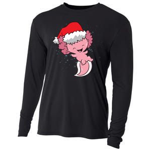 Cute Christmas Axolotl Santa Cooling Performance Long Sleeve Crew