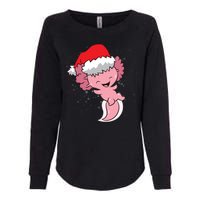 Cute Christmas Axolotl Santa Womens California Wash Sweatshirt