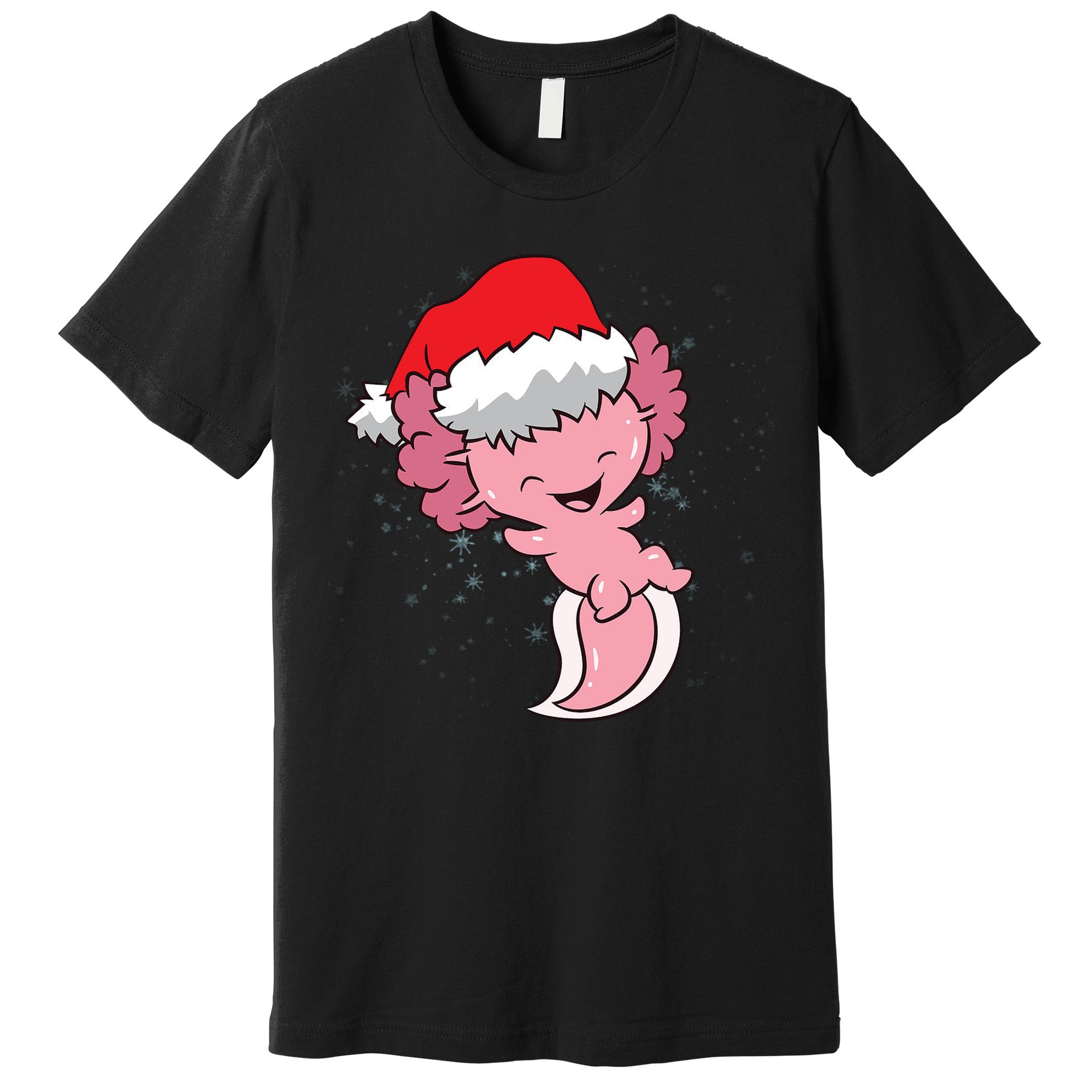 Cute Christmas Axolotl Santa Premium T-Shirt