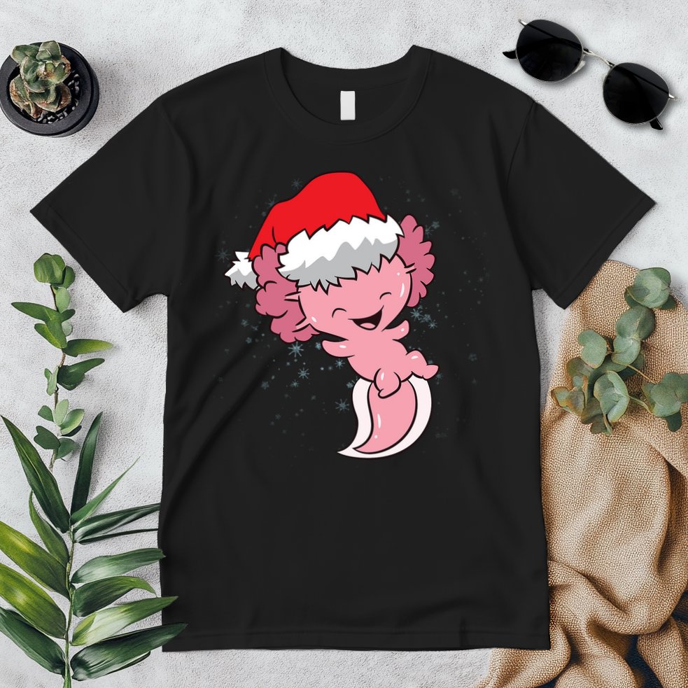 Cute Christmas Axolotl Santa Premium T-Shirt