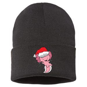 Cute Christmas Axolotl Santa Sustainable Knit Beanie