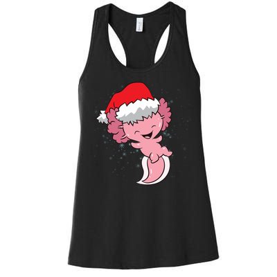 Cute Christmas Axolotl Santa Women's Racerback Tank