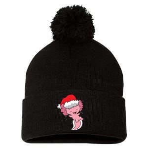 Cute Christmas Axolotl Santa Pom Pom 12in Knit Beanie