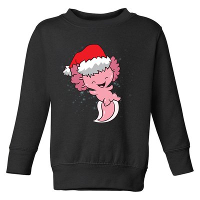 Cute Christmas Axolotl Santa Toddler Sweatshirt