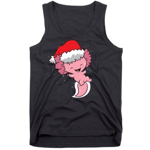 Cute Christmas Axolotl Santa Tank Top