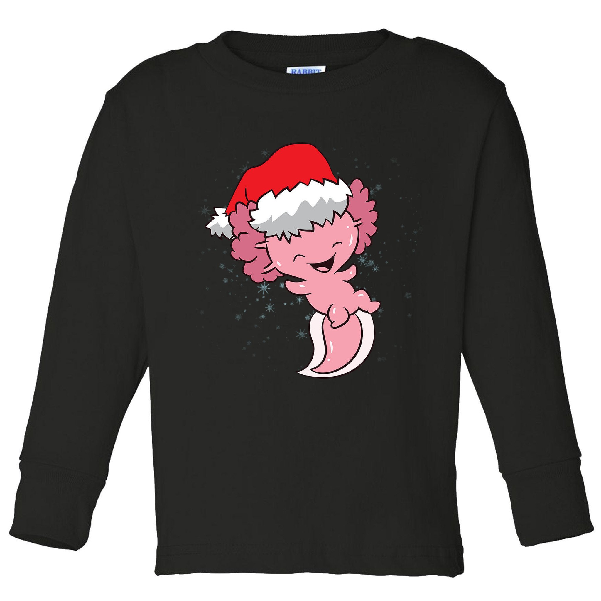 Cute Christmas Axolotl Santa Toddler Long Sleeve Shirt
